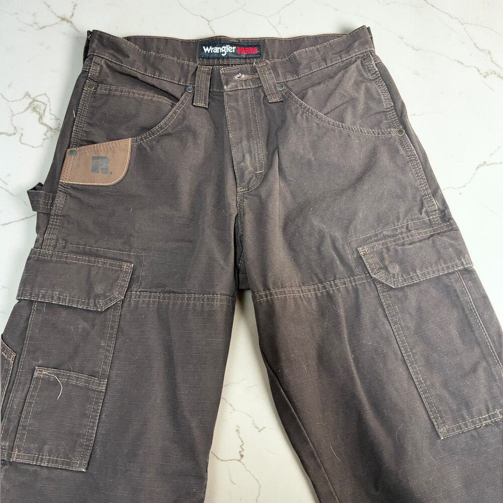 Wrangler Riggs Brown Carpenter Work Pants 30x30 | Utility Cargo Distressed - Picture 8 of 11